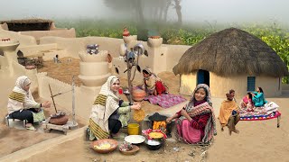 Ancient Village Life Pakistan  Village Women Morning Routine in Fog  Village Traditional Food [upl. by Philps]