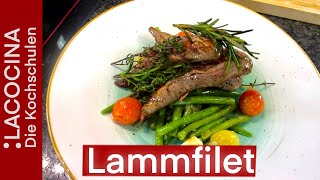 Lammfilet mit grünen Bohnen  schnelles Abendessen  Rezept  La Cocina [upl. by Rieger]