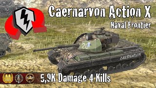 Caernarvon Action X  59K Damage 4 Kills  WoT Blitz Replays [upl. by Euv]