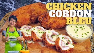 SPECIAL FILIPINO CHICKEN CORDON BLEU WITH WHITE SAUCE  FILIPINO VERSION [upl. by Westfahl]