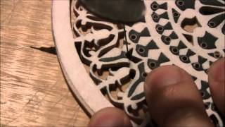 Cutting an oud rosette by hand [upl. by Ayatnahs875]