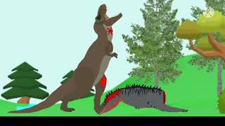 Trex vs turbosaurus animation  Epic fight [upl. by Edie995]