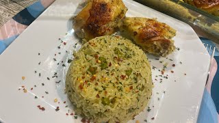 اسرع وألذ طريقة لتحضير الروز بالدجاج في الفرن وأكدولي على التعسال👌Riz aux four un délice [upl. by Suinotna]