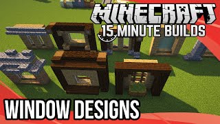 Minecraft 15Minute Builds Window Designs [upl. by Nelrac431]