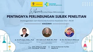 Webinar quotPentingnya Perlindungan Subjek Penelitianquot [upl. by Diann]