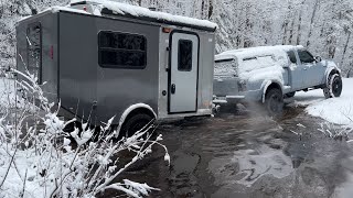 Cargo Trailer Camper  Late Season Snowstorm [upl. by Losyram396]