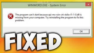 How To Fix Apimswincrtstdiol110dll Is Missing From Your Computer  Microsoft Office Error [upl. by Warren]