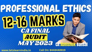 Mahasangram  Professional Ethics  CA Final Audit  May Nov 2023  Abhishek Bansal [upl. by Krishnah]