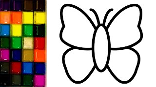 Butterfly  Drawing  Coloring  Painting  Colors for kids  Learning video for kids and toddlers [upl. by Faustina493]