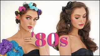 HEATLESS curls with SCRUNCHIES  ’80s hair tutorial jackie wyers [upl. by Lletnwahs]