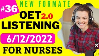 OET Listening Sample For Nurses  Test 36  OET Listening practice test 20 nurses exam online 2022 [upl. by Bourne]