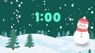 1 Minute Timer  ⏳ ❄️ ⛄️ ChristmasWinter Theme [upl. by Adnawahs]