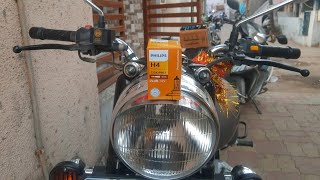 Royal Enfield Classic 350 Headlight Bulb Replacement  Phillips H4 bulb [upl. by Juanita672]