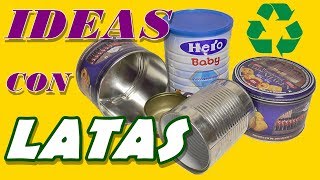 4 Ideas de cómo reciclar latas Maceta Dulcero Porta Pañuelos y Alfiletero [upl. by Ejrog279]