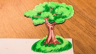 Como Dibujar Un Árbol 3D Dibujos Para Principiantes  FunKeep [upl. by Munro648]