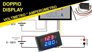 Il DOPPIO display VOLTMETRO AMPEROMETRO Vediamo come collegarlo [upl. by Haiel]