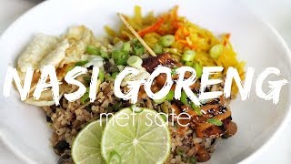 VEGAN NASI GORENG  TEMPEH SATÉ  PINDASAUS  Lets Vegan [upl. by Nanreit]