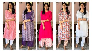 Daily Kurti sets with bottom below Rs 500Amazon kurti setsAmazon haulRamya [upl. by Richmond]