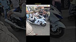 Police Reaction On Super Bike Suzuki Hayabusa 😨shorts bike rider police hayabusa reaction h2 [upl. by Kerred]