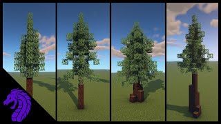 Minecraft School  How to Build Custom Spruce Trees in Minecraft  Pine trees  Minecraft Tutorial [upl. by Gnal814]