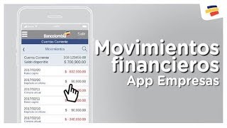 ¿Cómo Puedo Consultar mis Movimientos Financieros Desde Bancolombia App Empresas  Bancolombia [upl. by Tomasina]