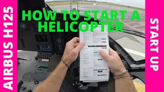 Helicopter FULL STARTUP SEQUENCE  With checklist  Airbus H125 [upl. by Kerstin618]