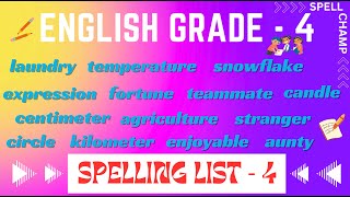 English Grade 4 Spelling List 4 [upl. by Staford]