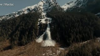 Moment of massive avalanche in British Columbia captured on drone camera [upl. by Zahara414]