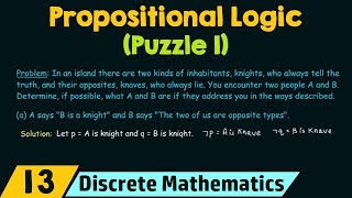 Propositional Logic − Puzzle 1 [upl. by Lalita]