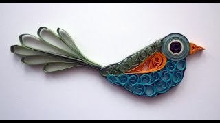 Quilled bird  Oiseau quilling  Pájaro rodó papel [upl. by Eyak423]