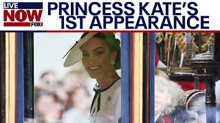 Kate Middleton makes 1st appearance since cancer diagnosis at Kings birthday  LiveNOW from FOX [upl. by Ahsinrats]