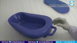 Bed Pan with Lid  Adult Polypropylene Autoclavable Item Code HH920 [upl. by Nobie]