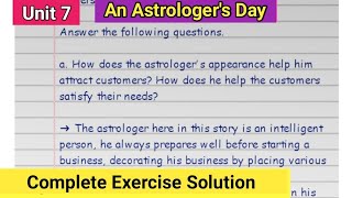 An Astrologers day Exercise Class 11 English Question Answers Note [upl. by Nyliram]