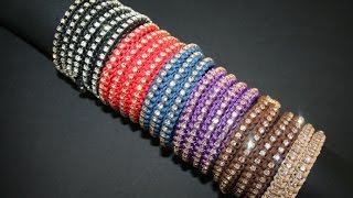 Tutorial Bracciale Macrame Nodo Piatto Strass  wwwPerlineBijouxcom [upl. by Arvo870]