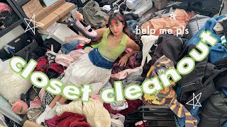 EXTREME CLOSET CLEANOUT  purging  decluttering SOOOOO many clothes [upl. by Sontich962]