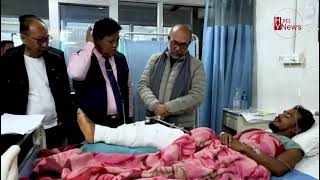 videos CM Biren visits Raj Medicity to meet injured in Lilong incident [upl. by Stahl388]