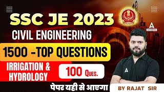 SSC JE Civil Engineering  TOP 1500 Questions  Irrigation amp Hydrology 100 Ques  By Rajat Sir [upl. by Anilave]