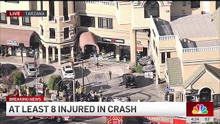 At least 8 injured after car slams into Tarzana strip mall [upl. by Melinde328]