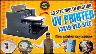 A3 UV printing machine Varnish printing Flatbed 1319 inch  Best Services 8377907080 [upl. by Mossolb]