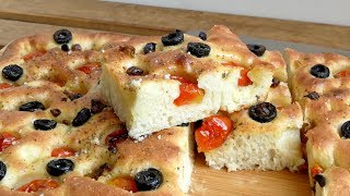 PUDDICA focaccia fatta in casa ricetta pugliese originale con Pomodorini Olive e Capperi [upl. by Llerrac]