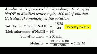 MOLARITY CALCULATION [upl. by Atteuqcaj]