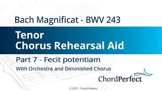 Bachs Magnificat Part 7  Fecit potentiam  Tenor Chorus Rehearsal Aid [upl. by Leshia]