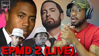 EMINEM VS NAS BOUT TIME LETS GET IT  EPMD2 EMINEM amp EPMD  WE DOIN IT LIVE BABY [upl. by Palm699]