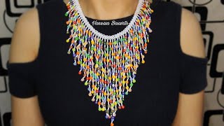 COLLAR DE CHAQUIRASMOSTACILLAS LLUVIA DE FLORES 2 BEATIFUL NECKLACE DIY Vanessa Basurto♥ [upl. by Suillenroc381]