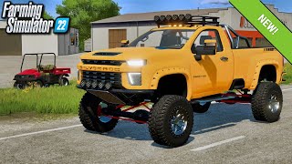 New Mods  Silverado 3500 2Door Case Scout 4x4 amp Competition Map 27 Mods  Farm Sim 22 [upl. by Bergerac]