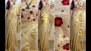 Kerala Latest sarees onam special  kerala saree collection  onam sarees [upl. by Felten782]