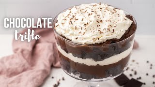 Easy Chocolate Trifle the easiest dessert  The Recipe Rebel [upl. by Nikita656]