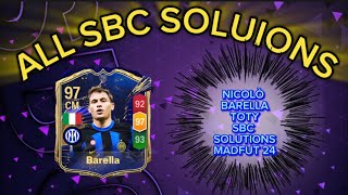 NICOLÒ BARELLA 97 RATED TOTY  ALL 15 MADFUT SOLUTIONS  MADFUT TOTY SBC SOLUTION  MADFUT 24 [upl. by Ferne161]