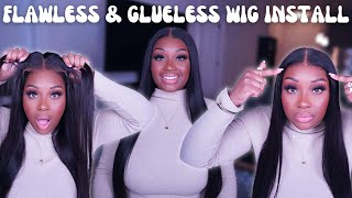 FLAWLESS amp GLUELESS Straight HD Closure Wig Install ft BGMGirl Hair [upl. by Cerveny]