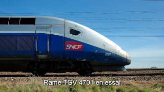 Rame TGV 4701 en essai  Freinage dUrgence [upl. by Maressa]